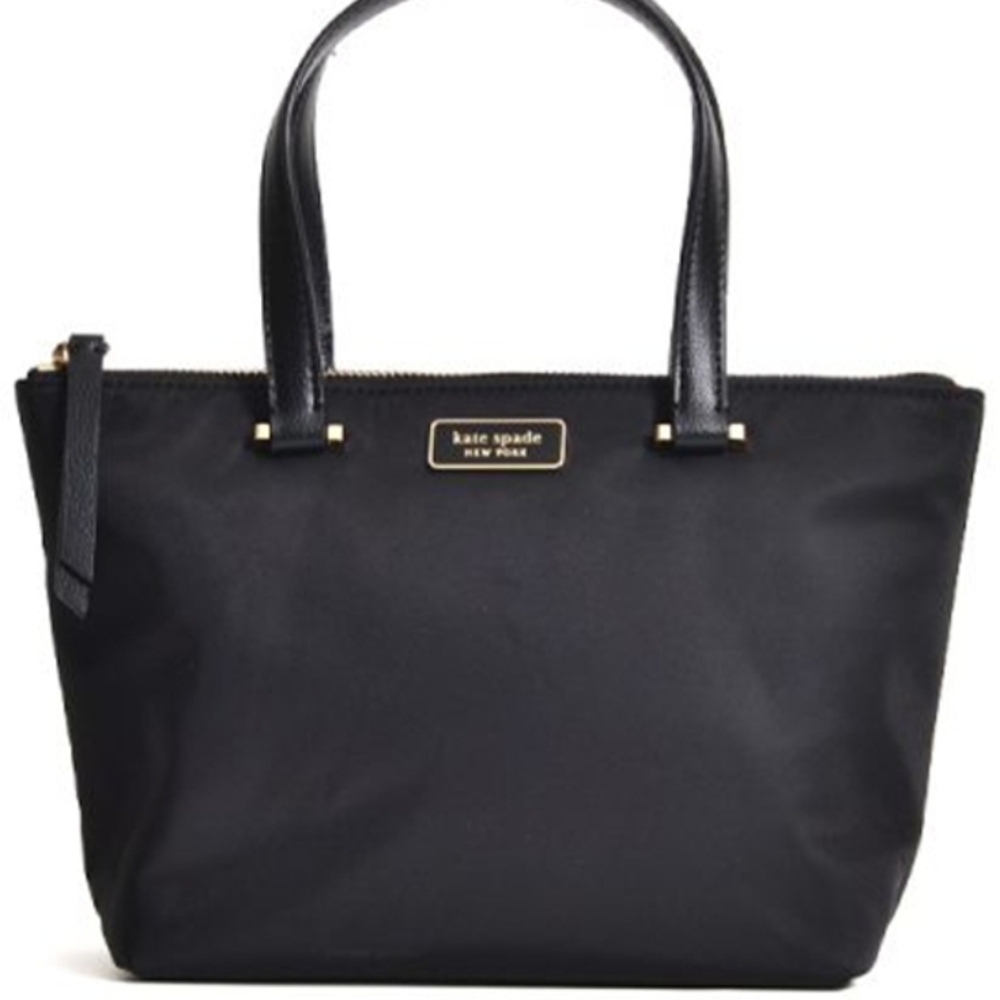 Kate Spade Black Nylon Tote with Leather Handles